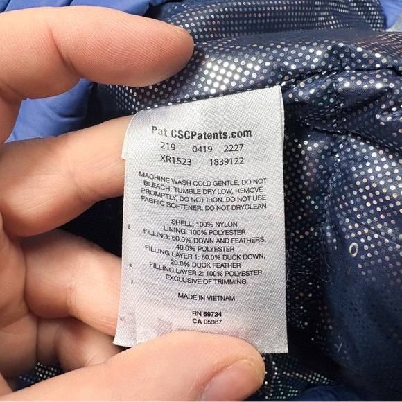 Columbia Blue Mist Falls 590 TurboDown Zip Up Puffer Jacket Womens M - Picture 9 of 9